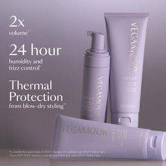 VEGAMOUR UPLIFT shampoo volume bloom shows lifted roots and bounce