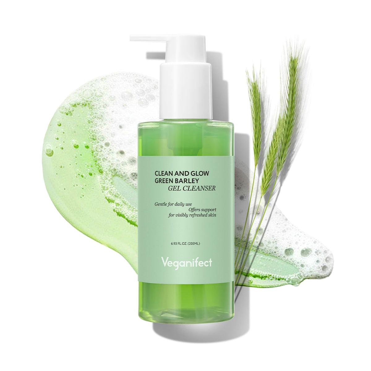 VEGANIFECT gel limpiador facial para limpieza suave y piel fresca.