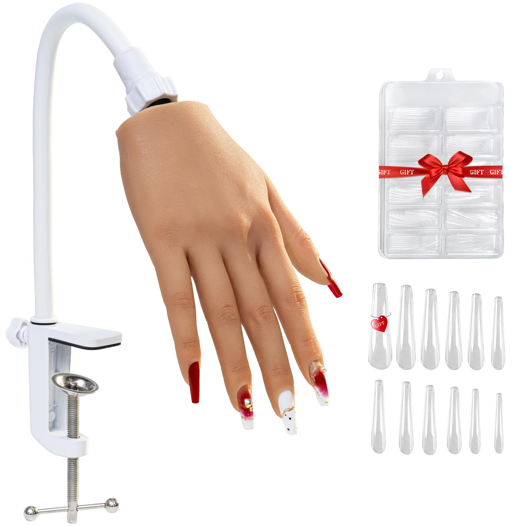 Veikmv mano práctica de silicona realista para técnica de uñas precisa.