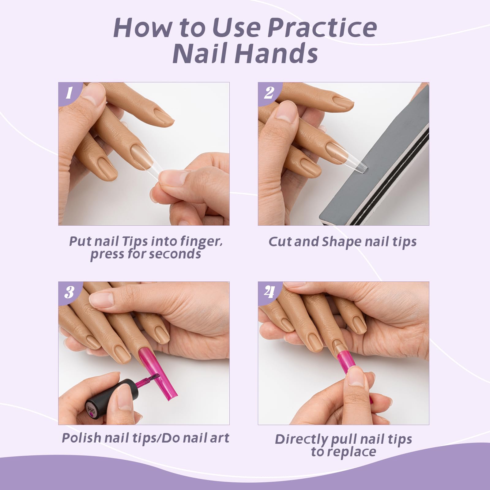 Veikmv puntas para uñas práctica y versátil.