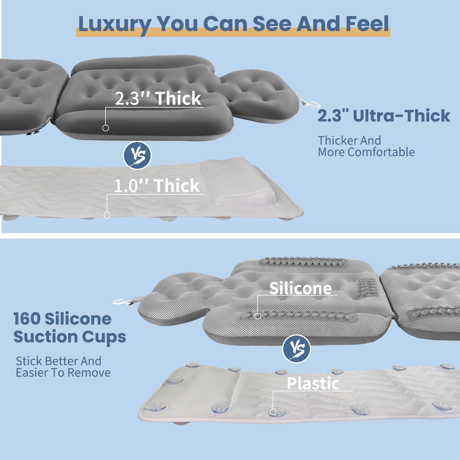 VEILS almohada de baño con diseño spa para lujo en casa.