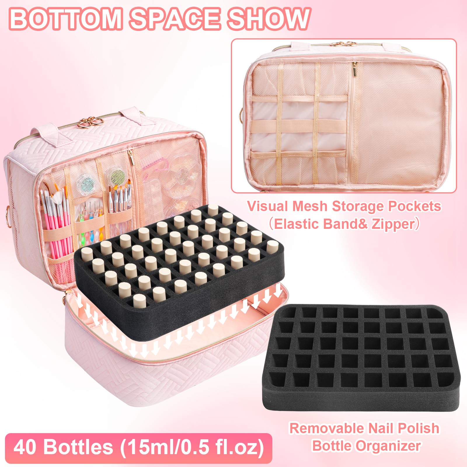 Veirdro esponja-organizadora para esmaltes, capacidad para 40 botellas.