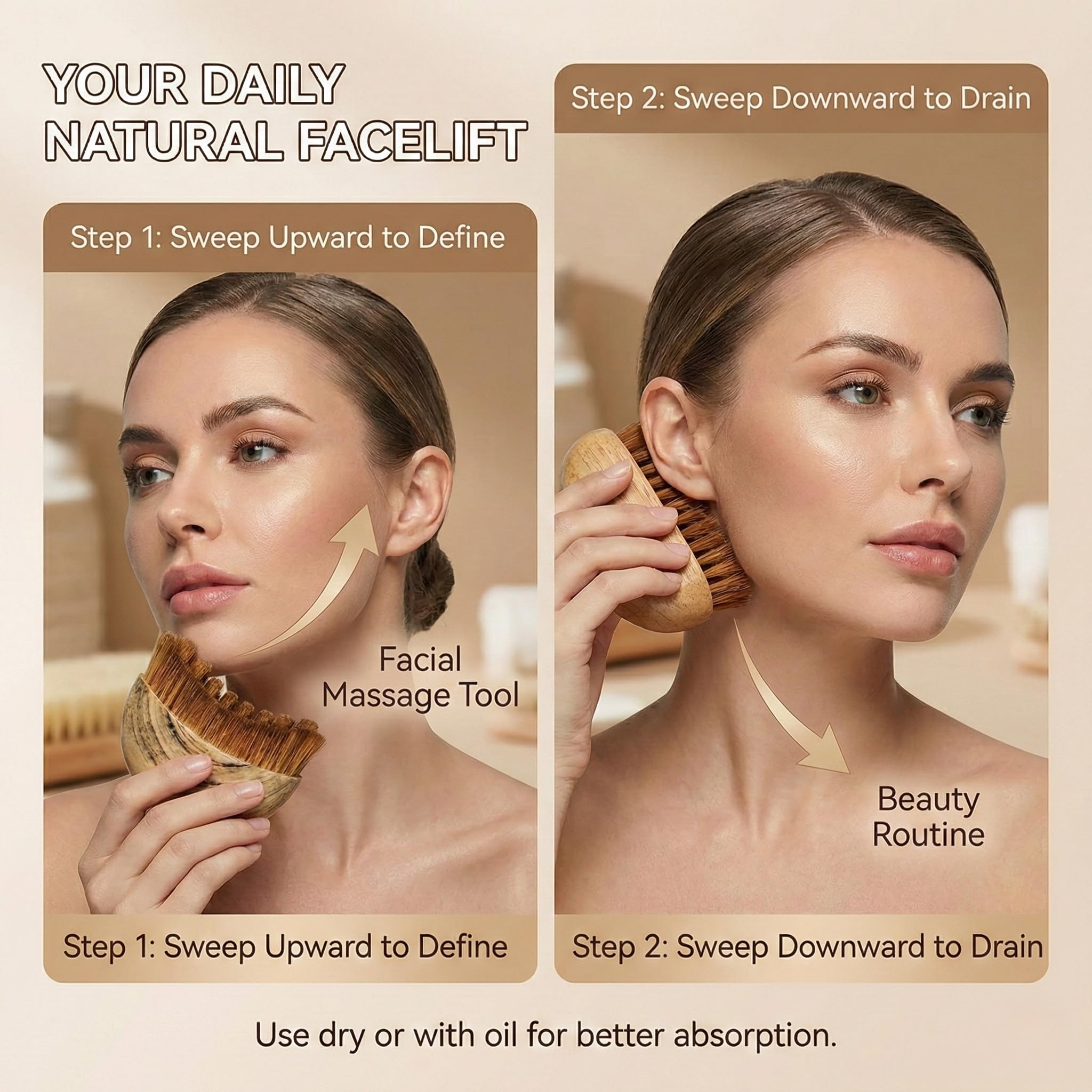 VEKDERTAGE cepillo masaje facial con diseño ergonomico para relajacion y control.