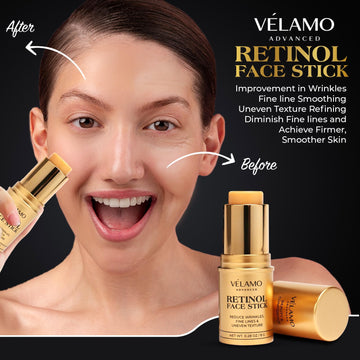 VELAMO ADVANCED Bastón-retinol-rostro: aplicación rápida y precisa para el cuidado diario.