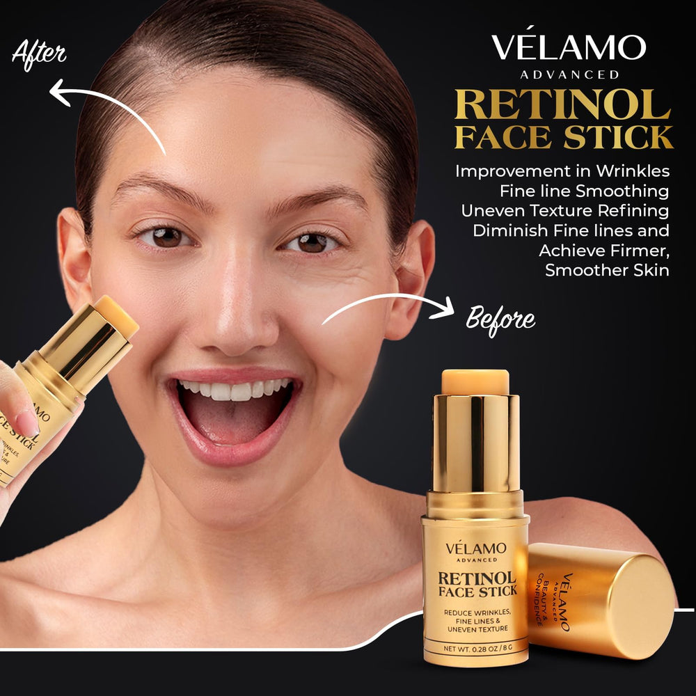 VELAMO ADVANCED Bastón-retinol-rostro: aplicación rápida y precisa para el cuidado diario.
