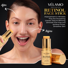 VELAMO ADVANCED Bastón-retinol-rostro: aplicación rápida y precisa para el cuidado diario.