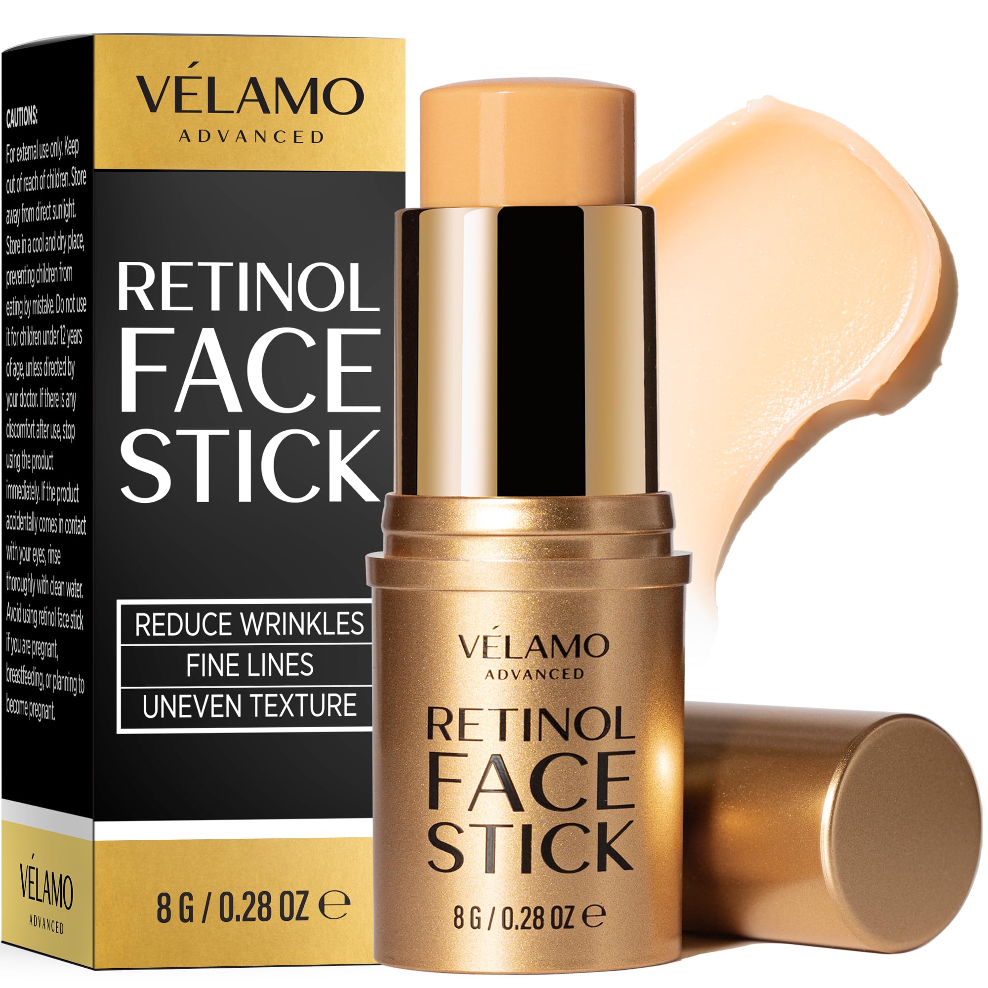 VELAMO ADVANCED Bastón-retinol-rostro: aplicación suave para suavizar la piel.