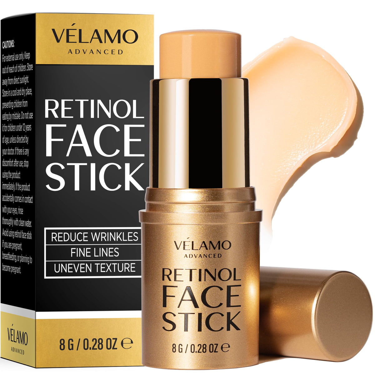 VELAMO ADVANCED Bastón-retinol-rostro: aplicación suave para suavizar la piel.