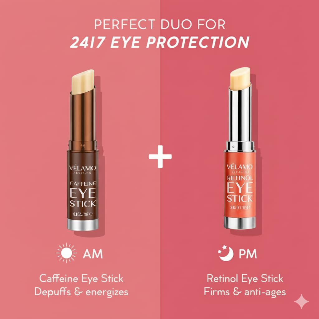 VELAMO ADVANCED Retinol Eye Stick, aplicación rápida sin desorden para rutina de noche