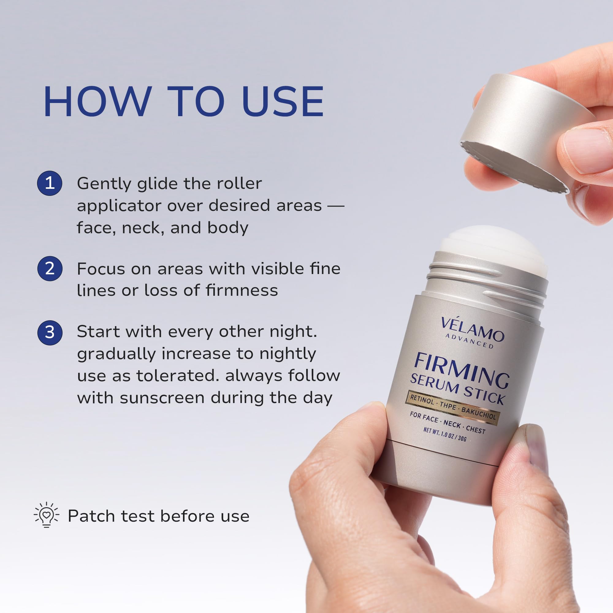 Velamo Advanced Serum Stick, sin fragancia para piel sensible