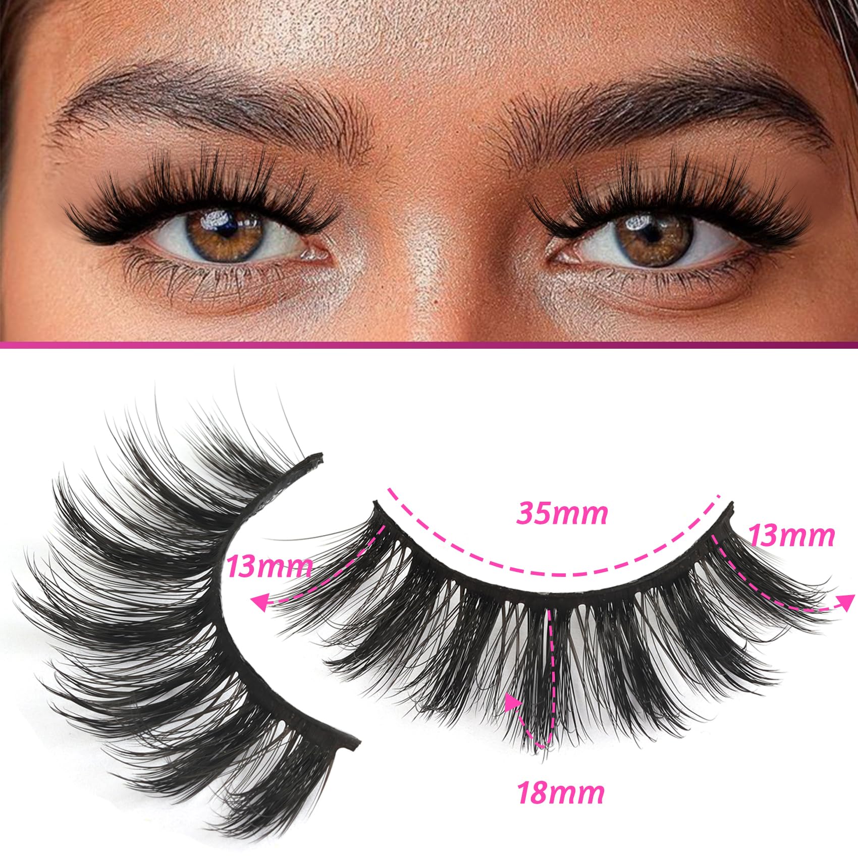 Veleasha 3D07, pestañas con volumen 3D para look definido.