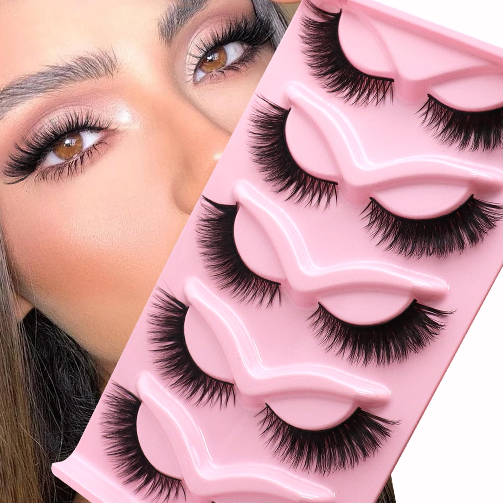 Pestañas Veleasha ojo de gato natural para un look versátil y definido