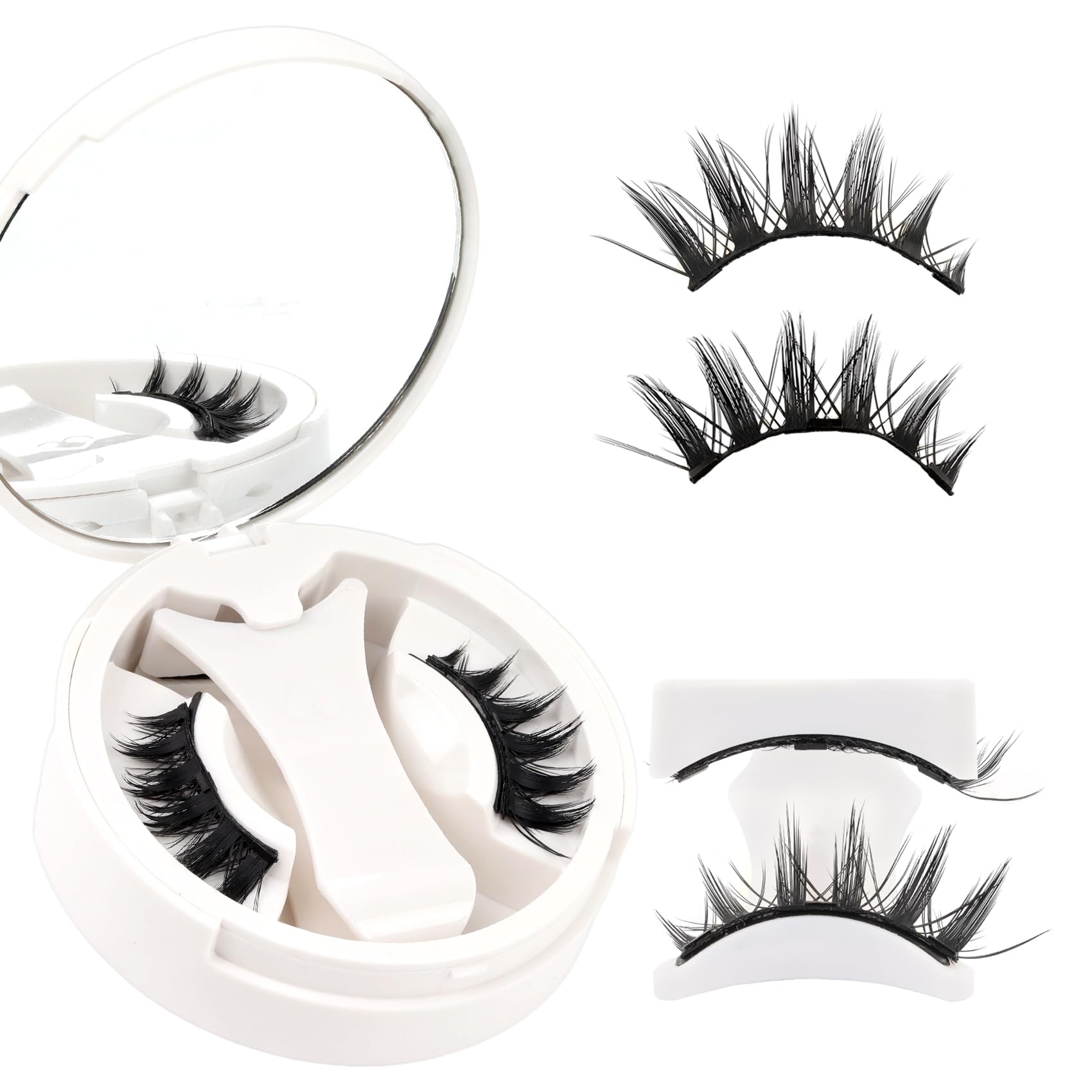 Pestañas magnéticas VELEASHA con densidad natural para un look suave.
