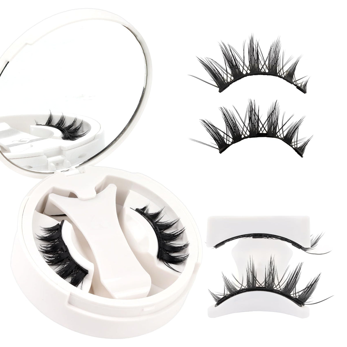 Pestañas magnéticas VELEASHA con densidad natural para un look suave.