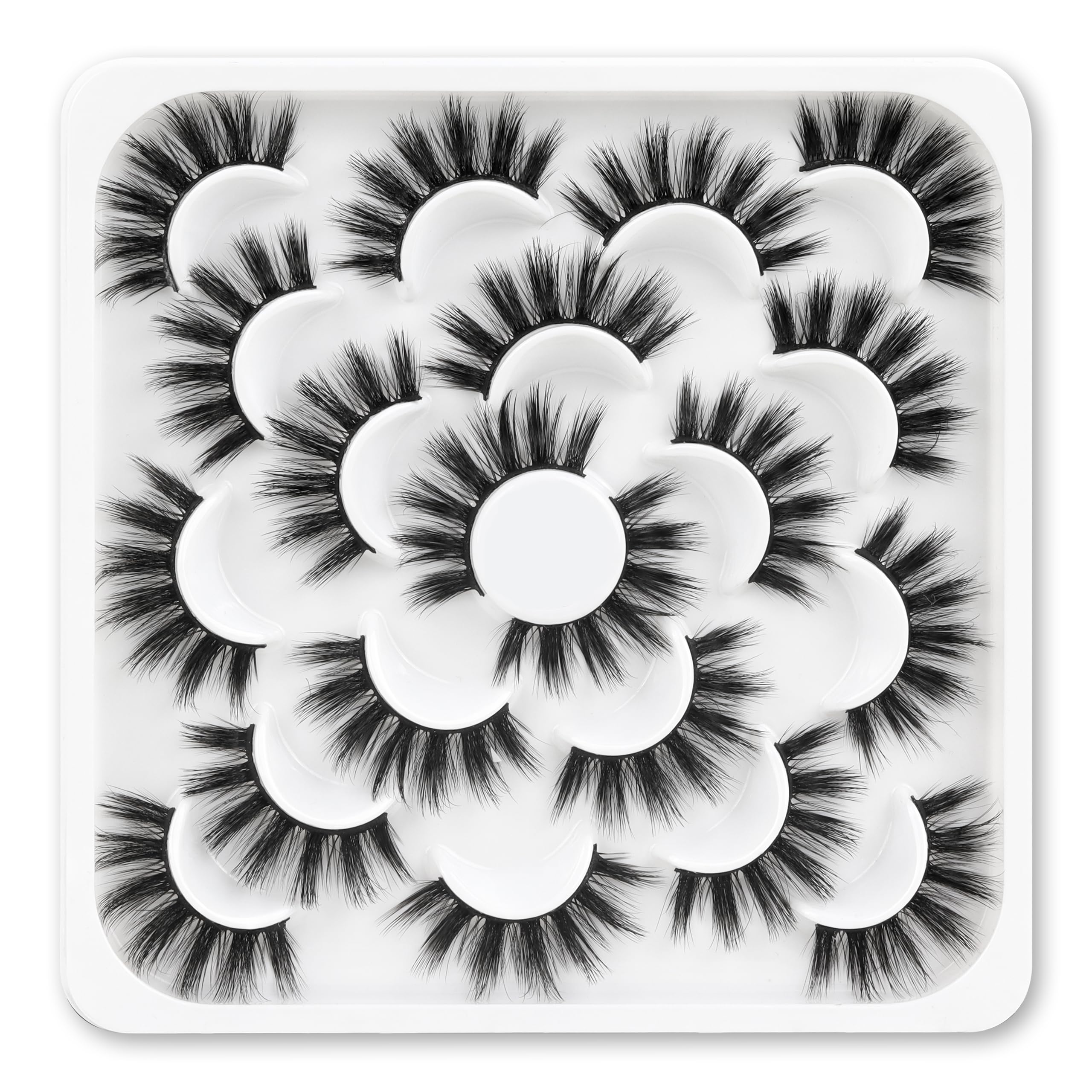 Pestañas Veleasha naturales con efecto 3D para un look más completo.