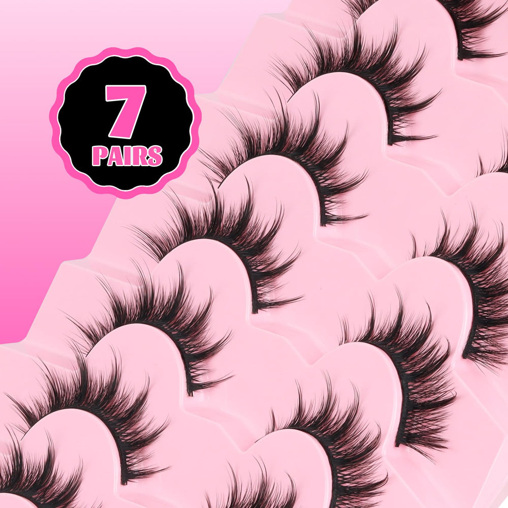 Paquete de 7 pares de Pestañas Veleasha para looks versátiles.