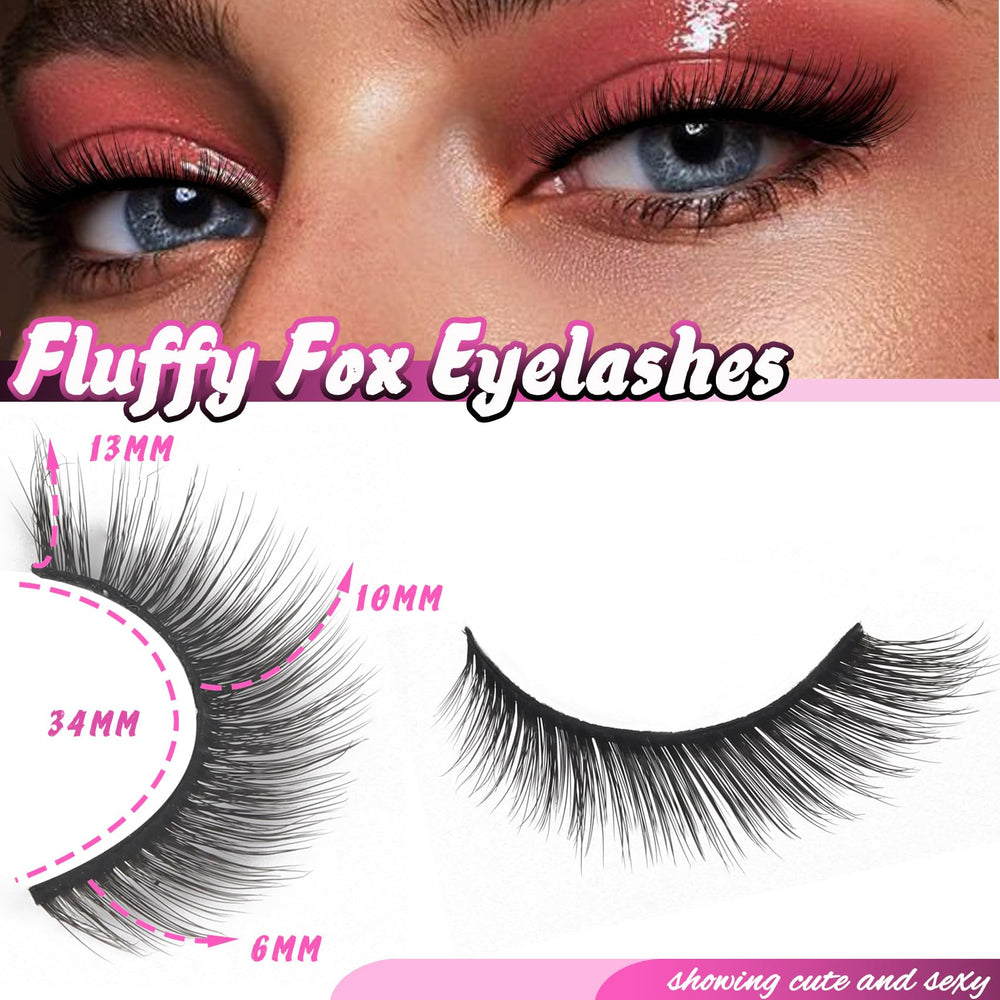 Veleasha Pestañas Wispy sintéticas suaves para look ligero y cómodo.