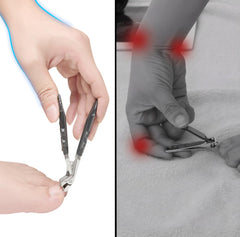 Velkomin recoge desechos con recogedor de uñas para limpieza rápida.