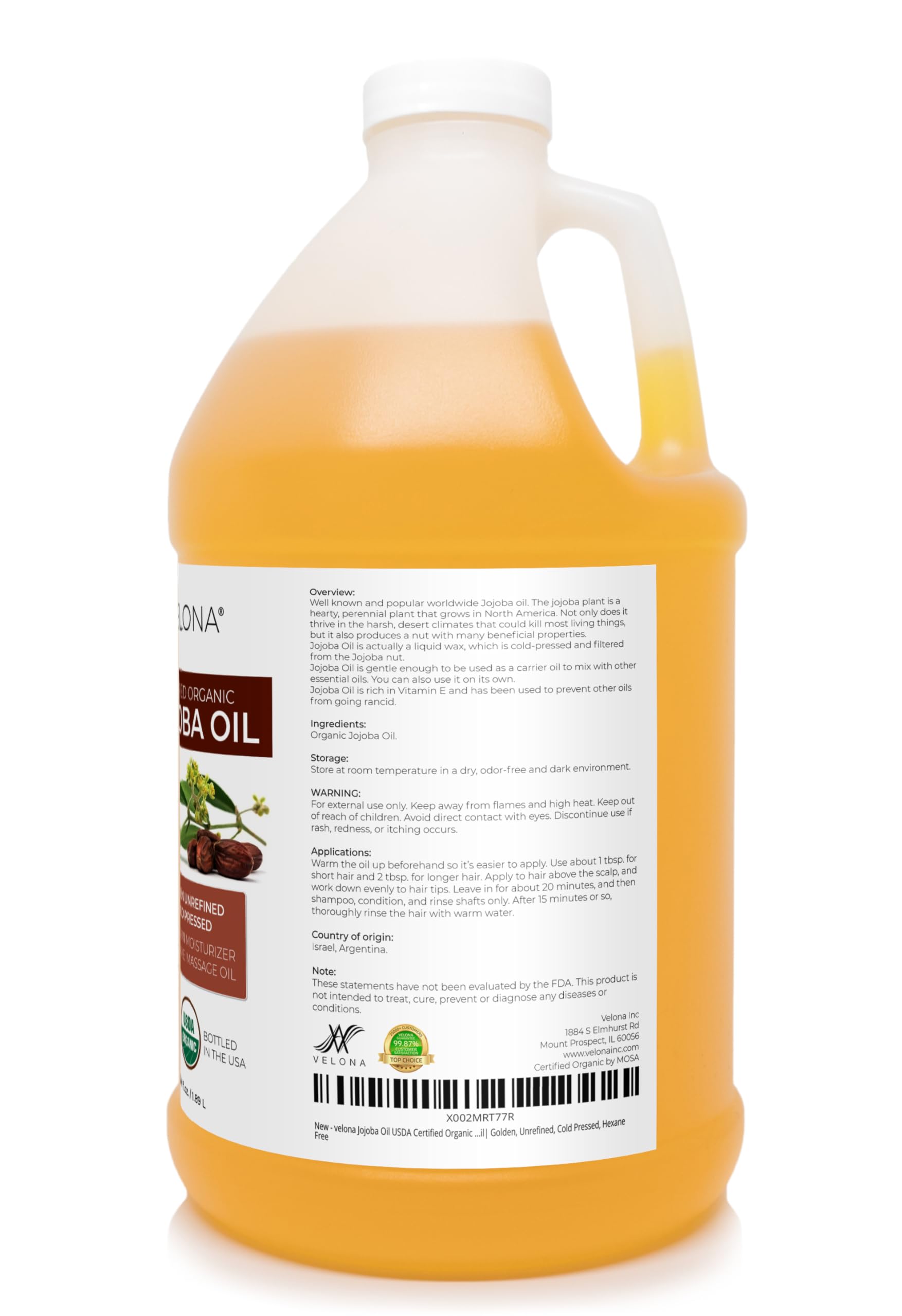 Velona Aceite de Jojoba aplicado al cabello para brillo y suavidad