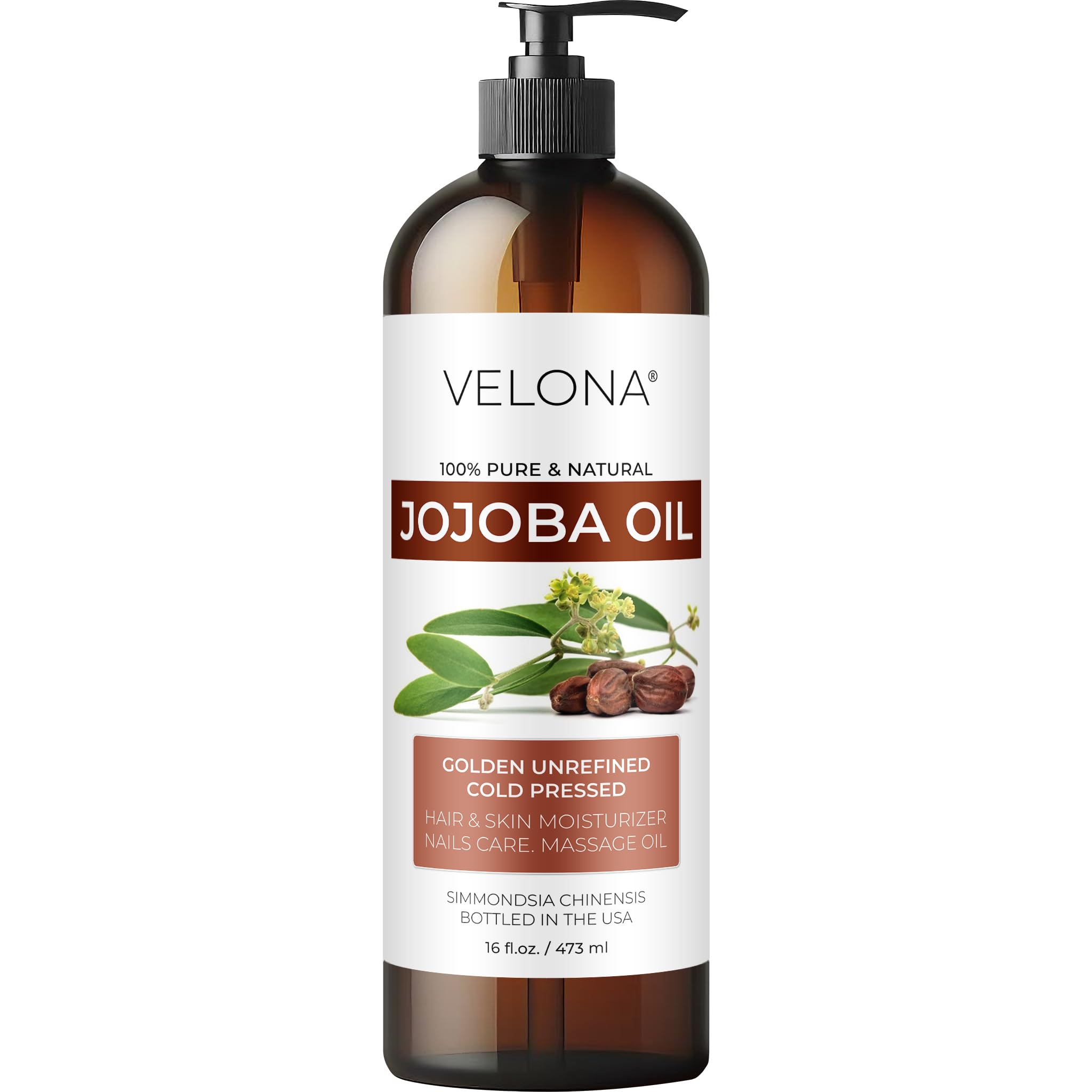 Velona aceite de jojoba: frasco con bomba para hidratación facial diaria