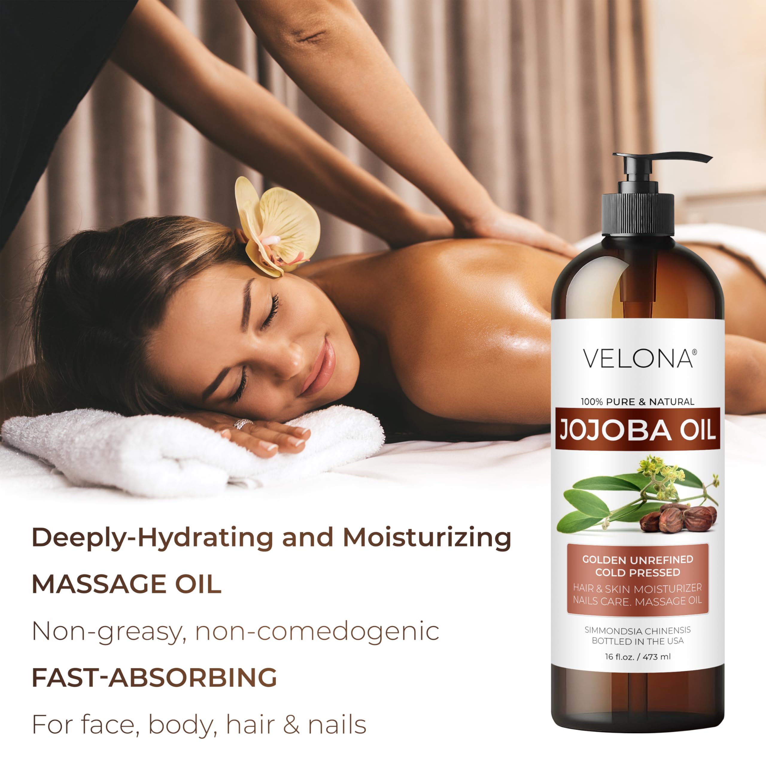 Velona Aceite de Jojoba cuida uñas y cutículas con hidratación suave.