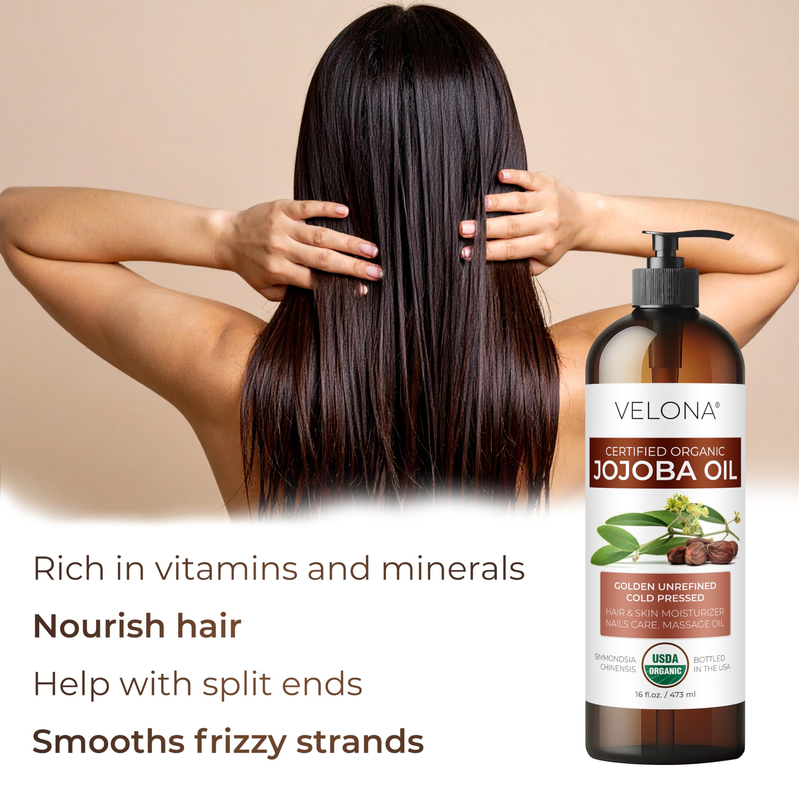 Velona aceite de jojoba para cuidado diario de la piel combinado con brillo