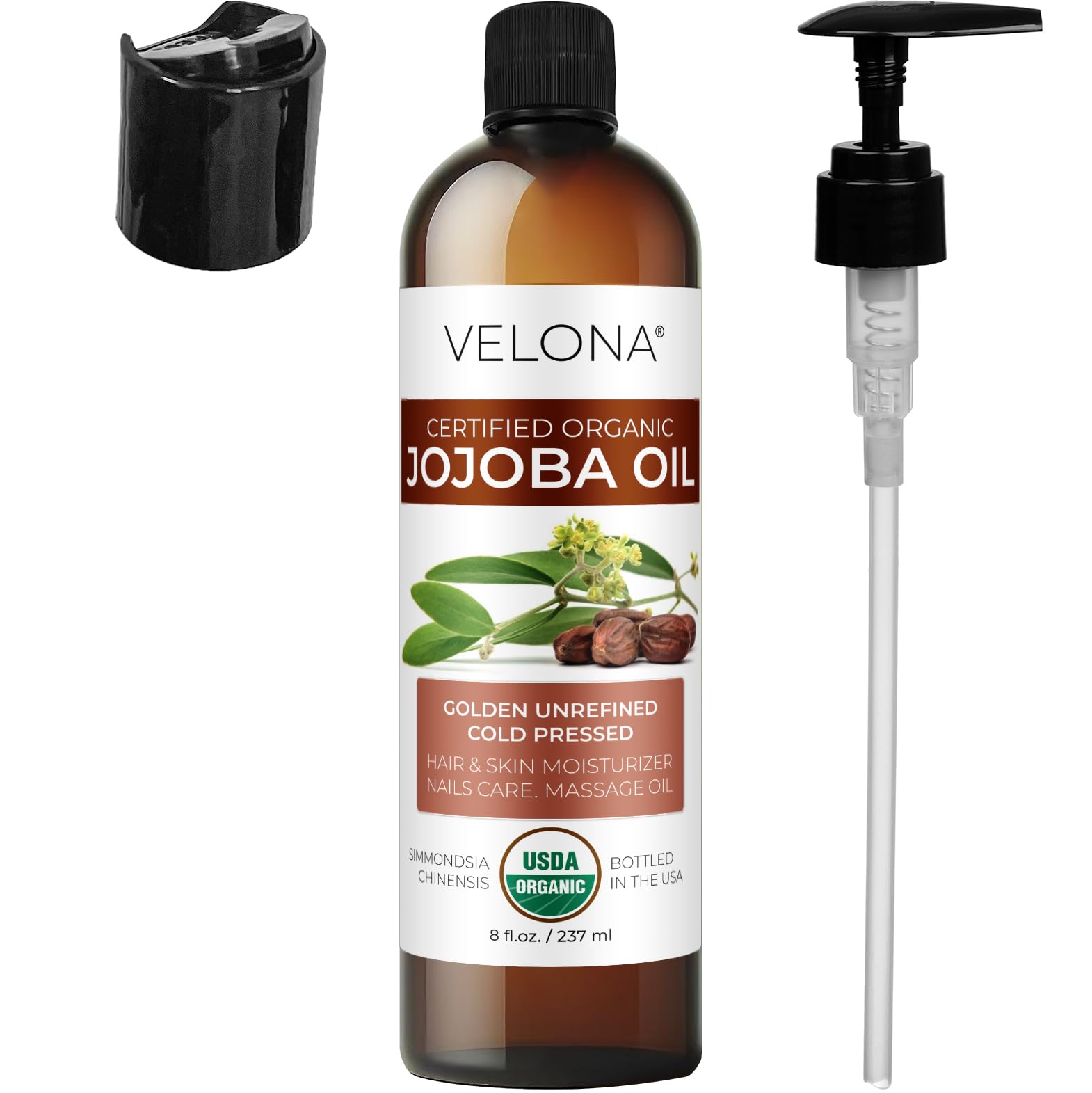 Velona aceite de jojoba con aroma neutro para uso diario en la piel y cabello