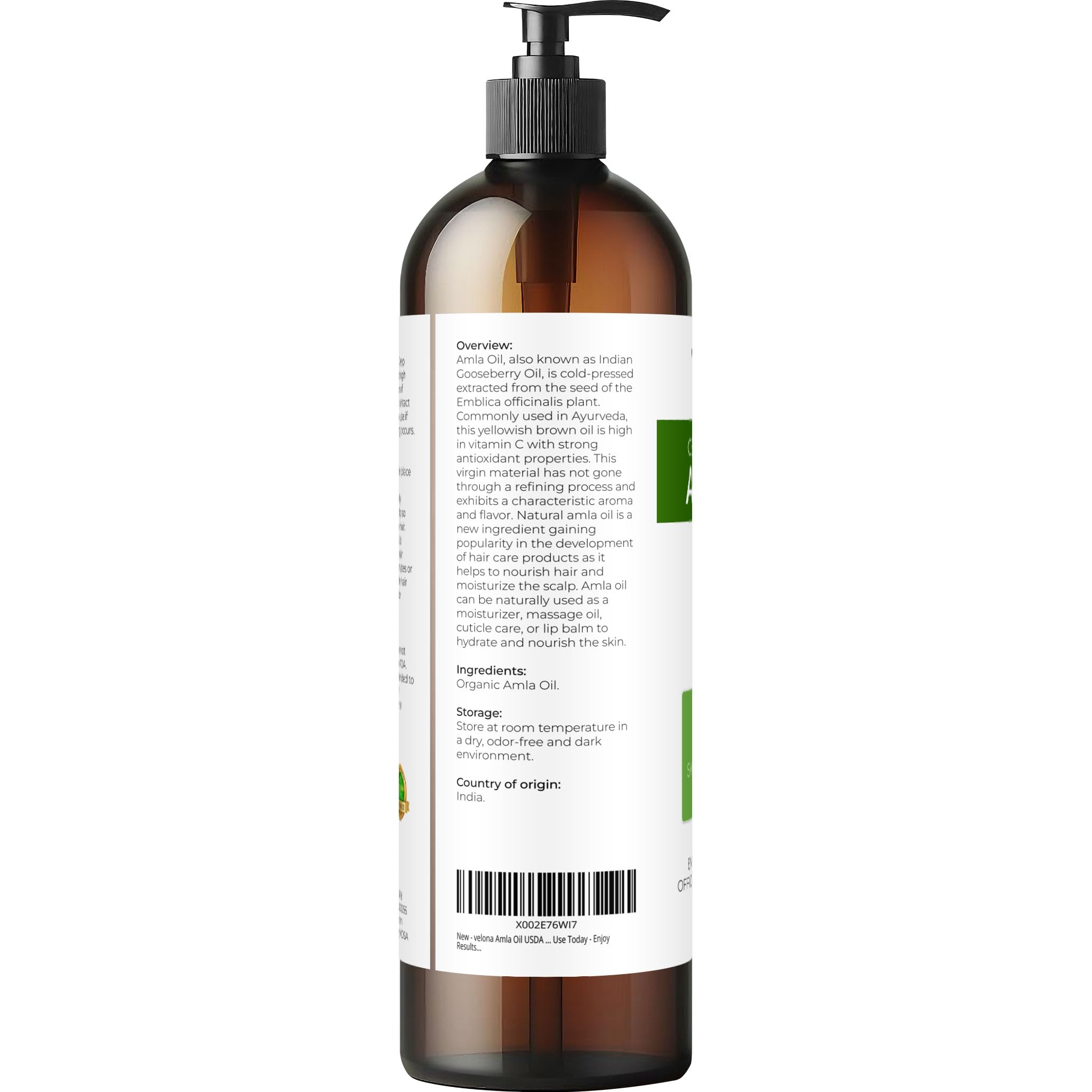 Velona Amla Oil, cuidado capilar para brillo y suavidad diaria.