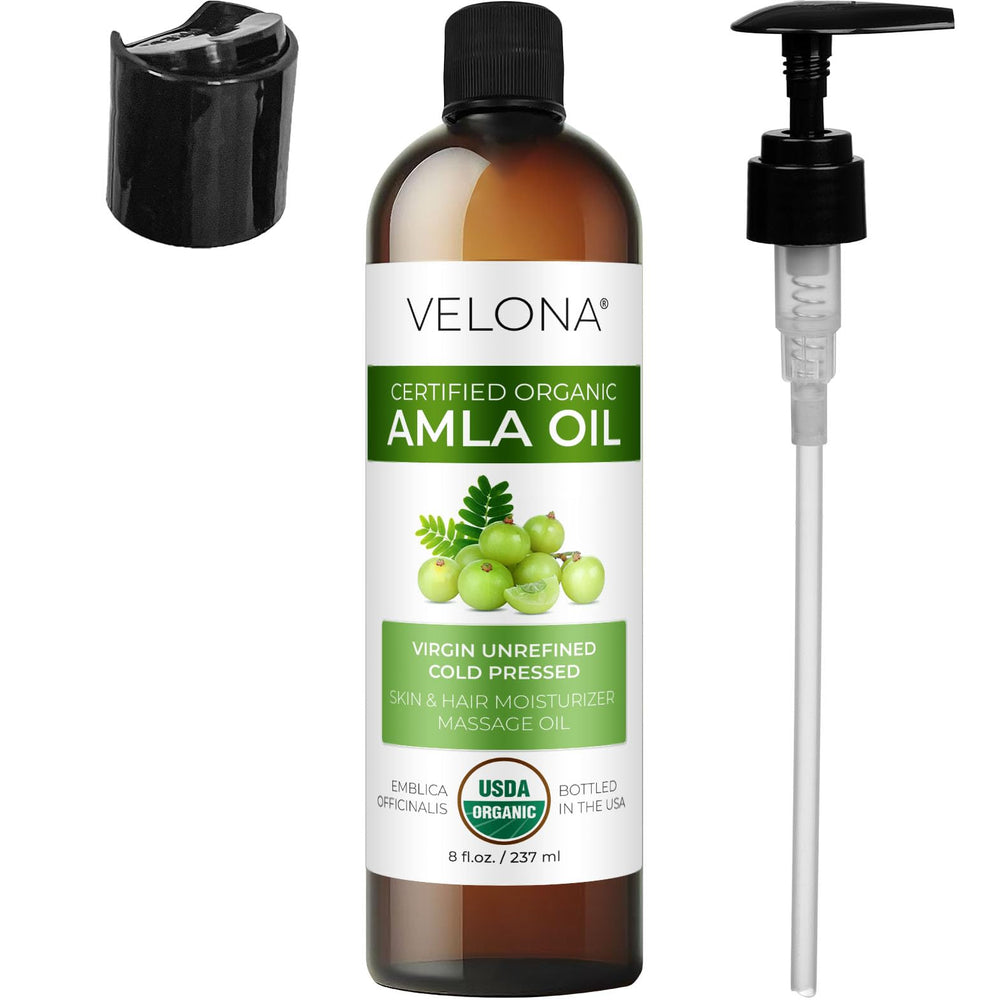 Velona Amla Oil, envasado en EE.UU. garantiza calidad.