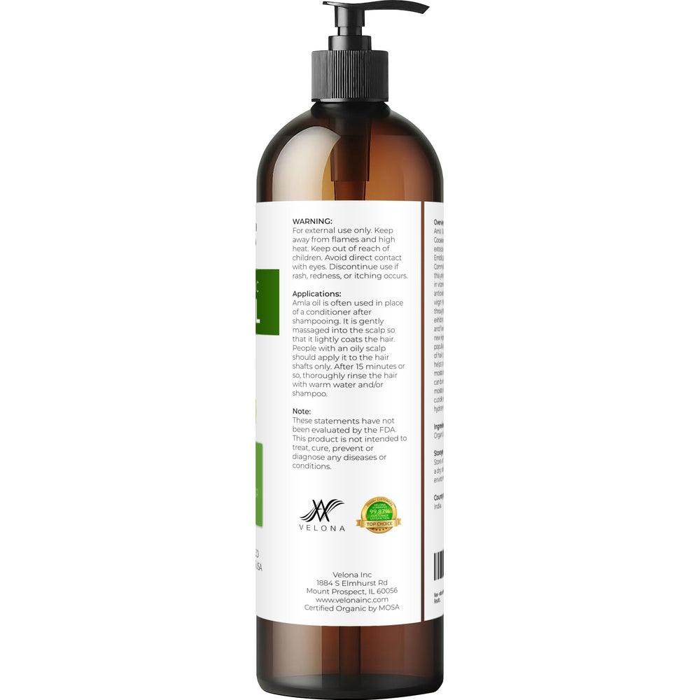 Velona Amla Oil, hidratante natural para piel y masajes.