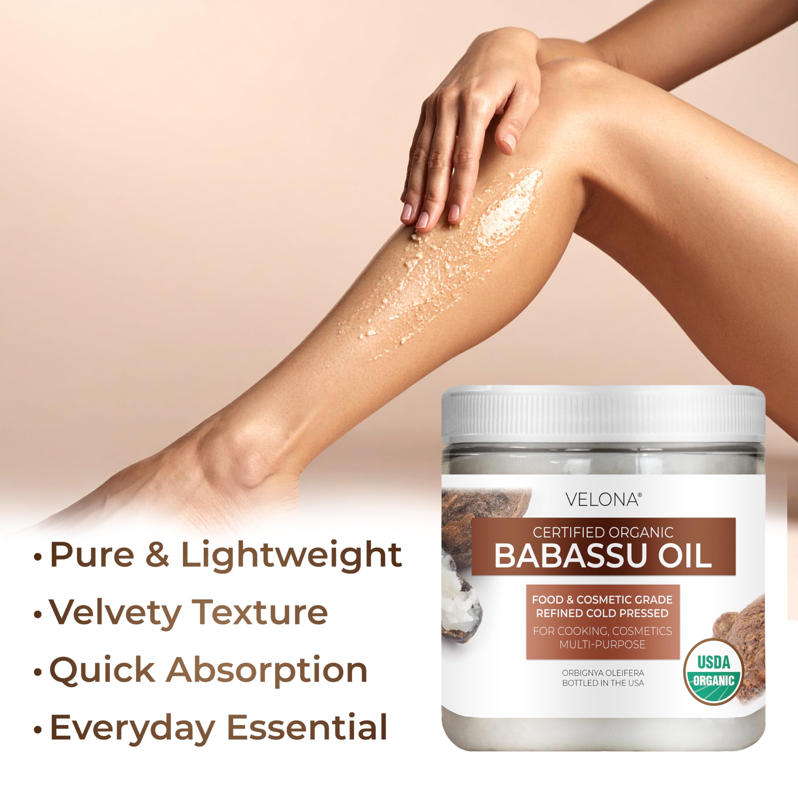 Velona Babassu Oil hair-application demonstrates softness and manageability
