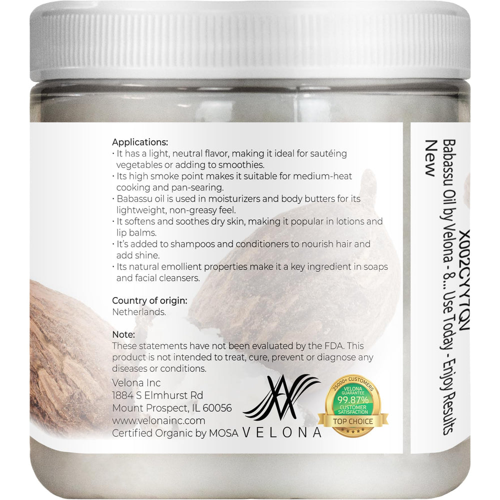 Velona Babassu Oil texture swatch shows non-greasy, fast-absorbing hydration
