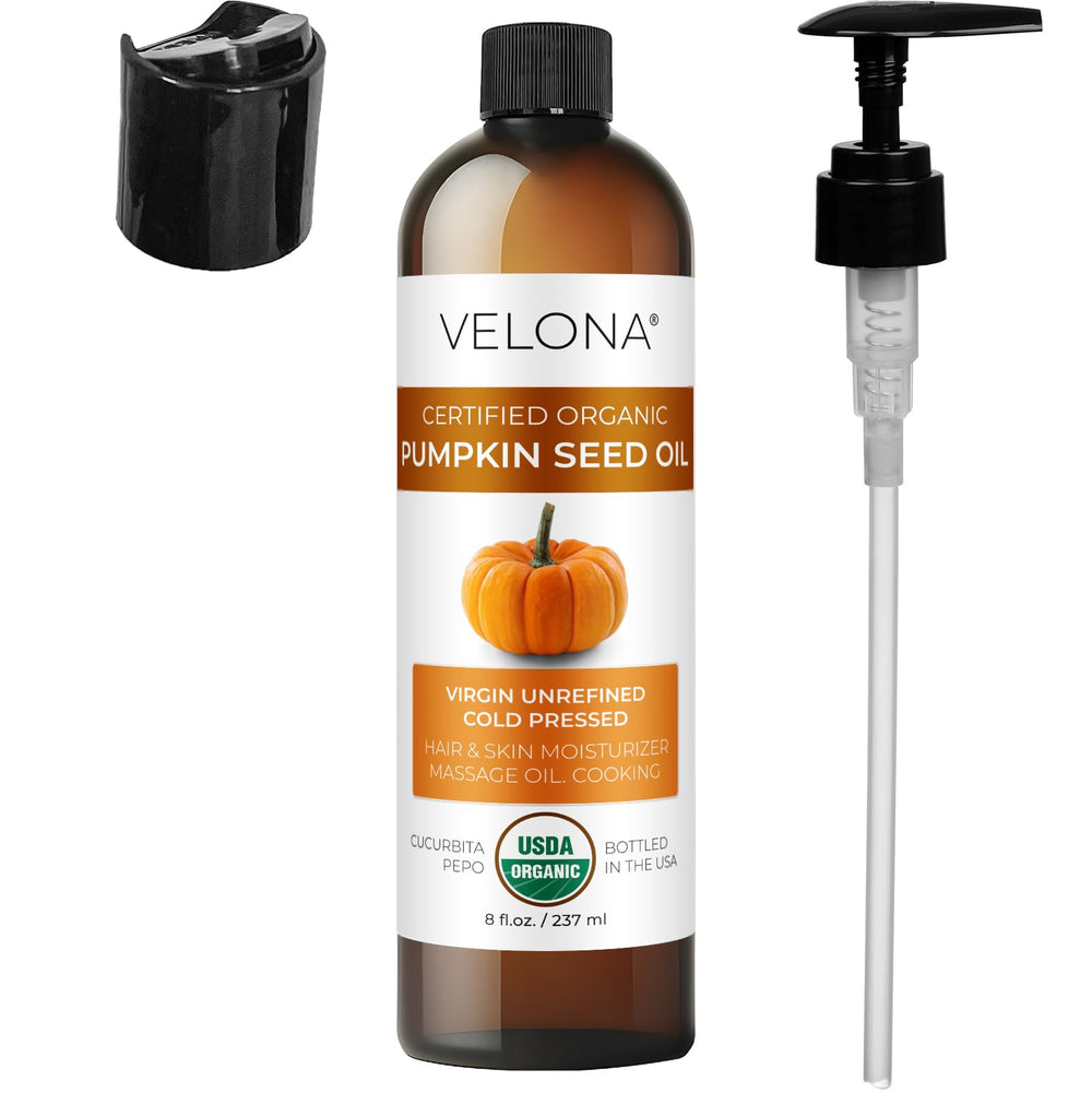 Velona pumpkin seed oil skincare routine for smooth absorption.