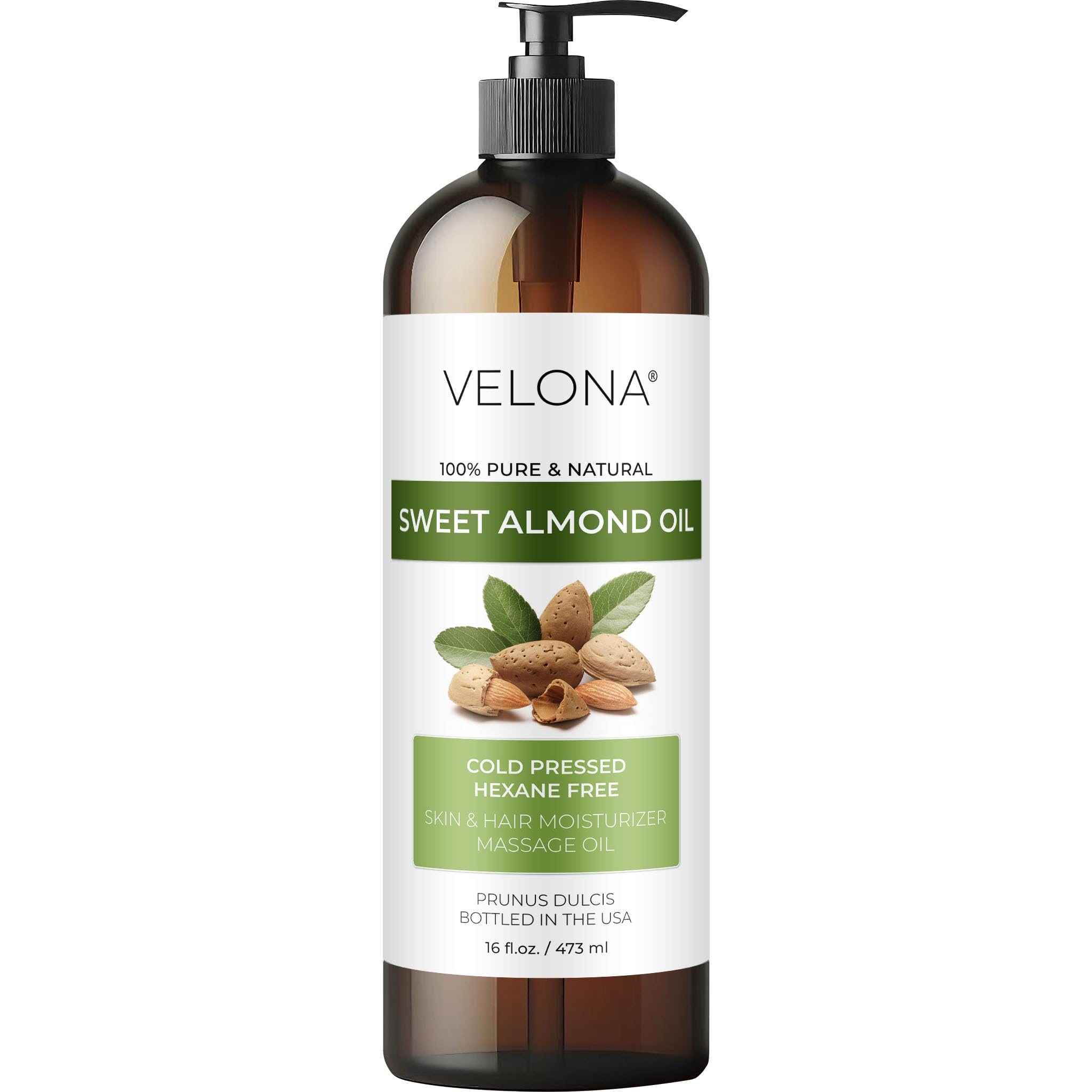 Velona Sweet Almond Oil bottle ready for daily skincare and nourishment.