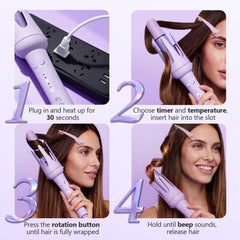 VELOZ rizador automático, cilindro de 1 pulgada, rizos definidos para peinados duraderos