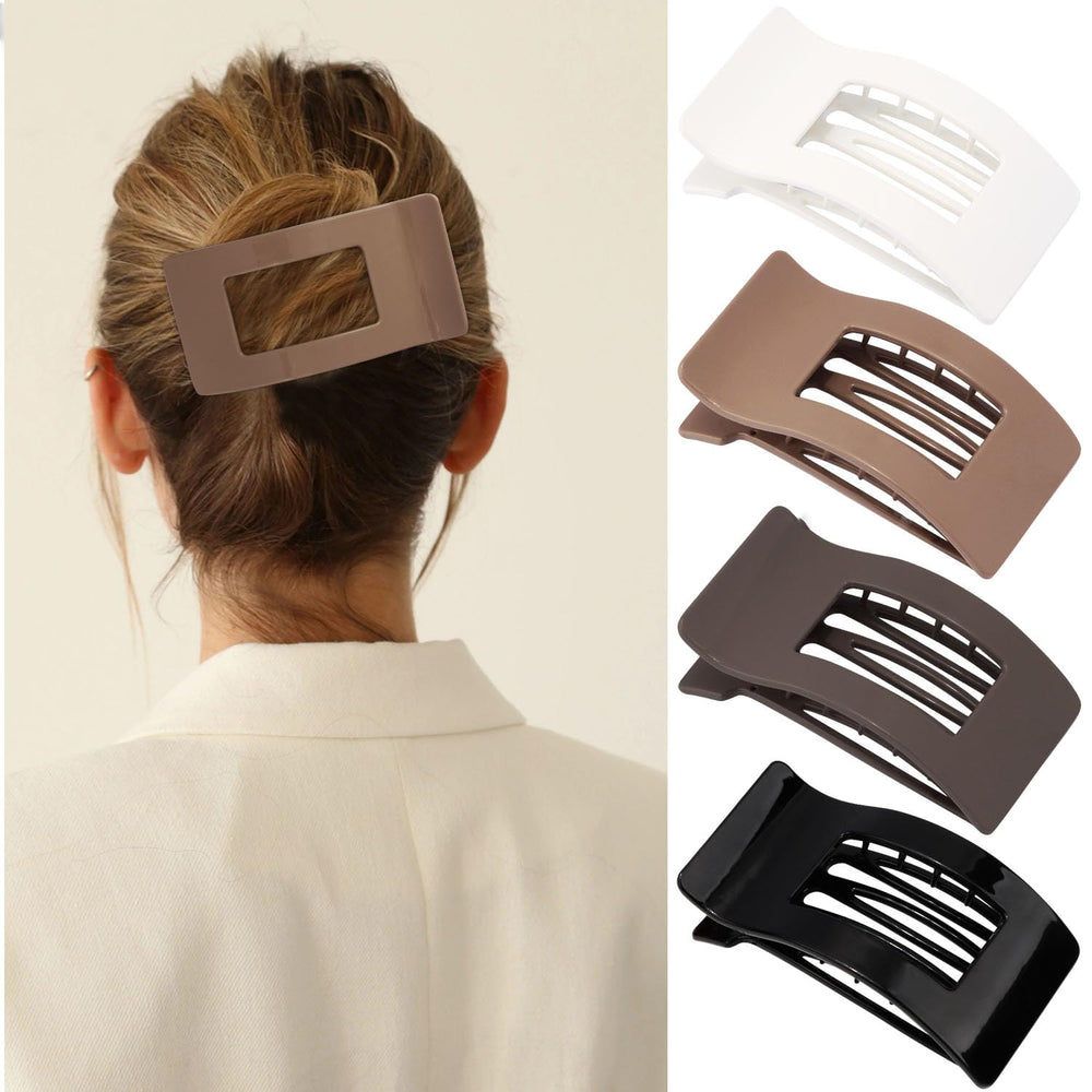 VELSCRUN pinzas planas para cabello con diseño cuadrado y agarre estable para uso diario.