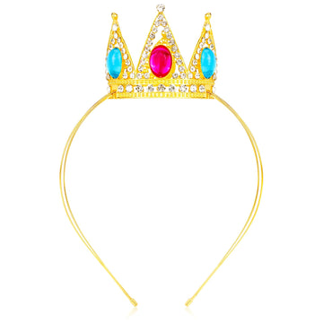 VELSCRUN corona princesa rojo-azul con piedras brillantes para fiestas