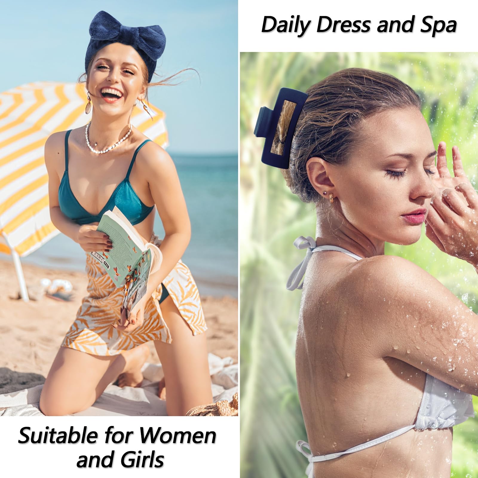VELSCRUN diadema spa con lazo en detalle, diseño cómodo para sesiones de belleza