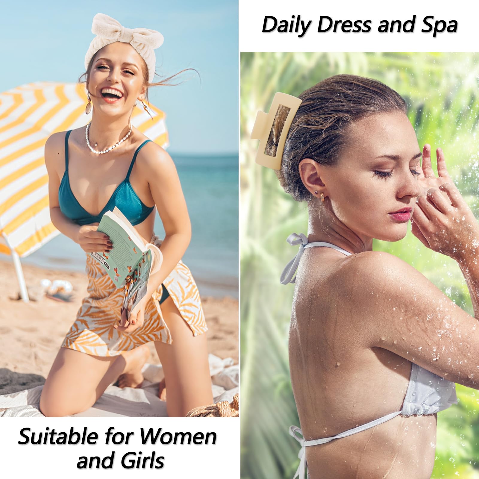 VELSCRUN banda spa con esponja, absorbe humedad durante el lavado facial.