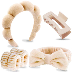 VELSCRUN banda spa para lavado facial, mantiene el cabello apartado con comodidad.