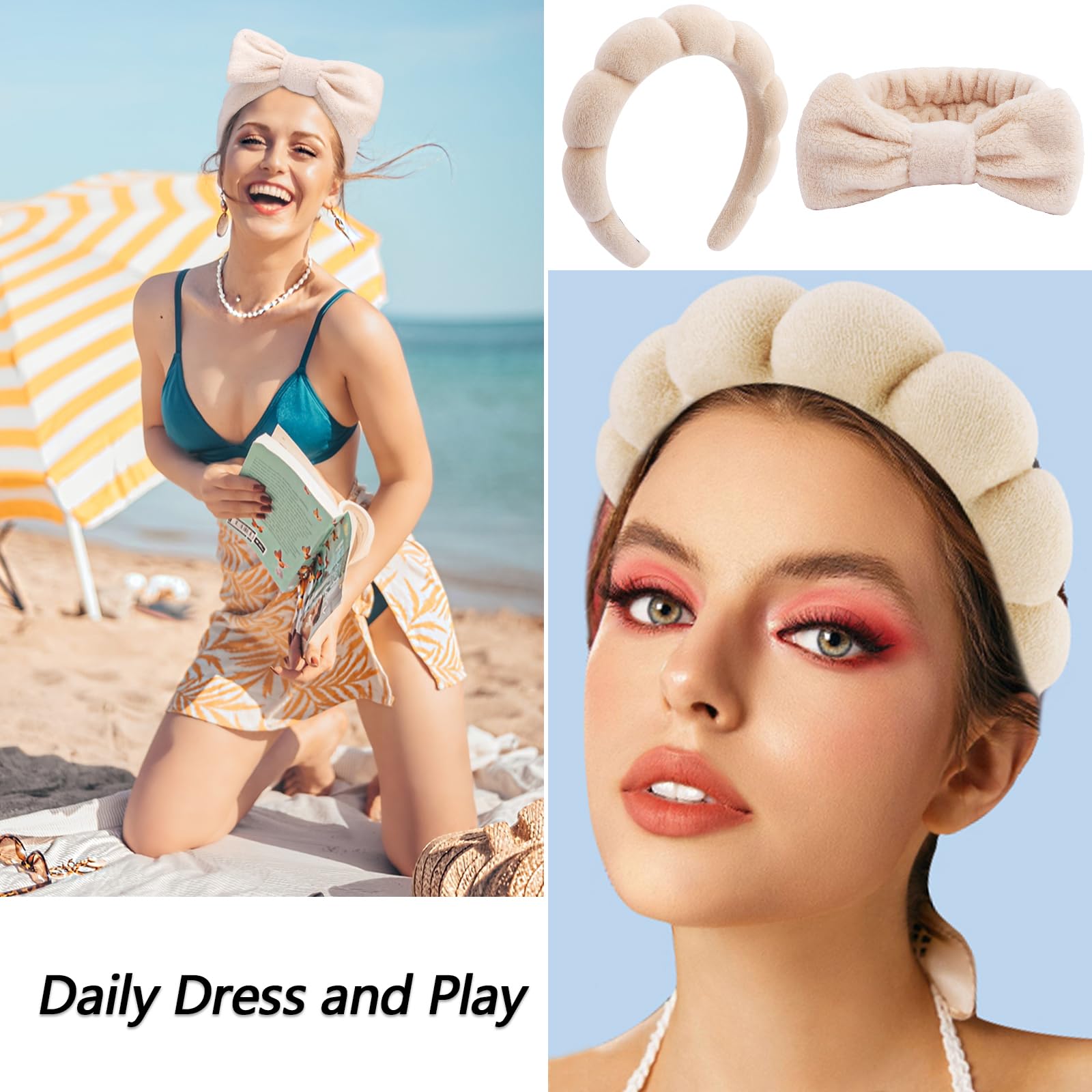VELSCRUN diseño lazo superior, aporta estilo durante el cuidado facial