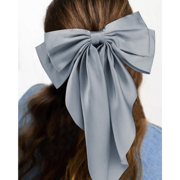 VELSCRUN lazo para cabello azul marino satin, perfecto para ocasiones formales.