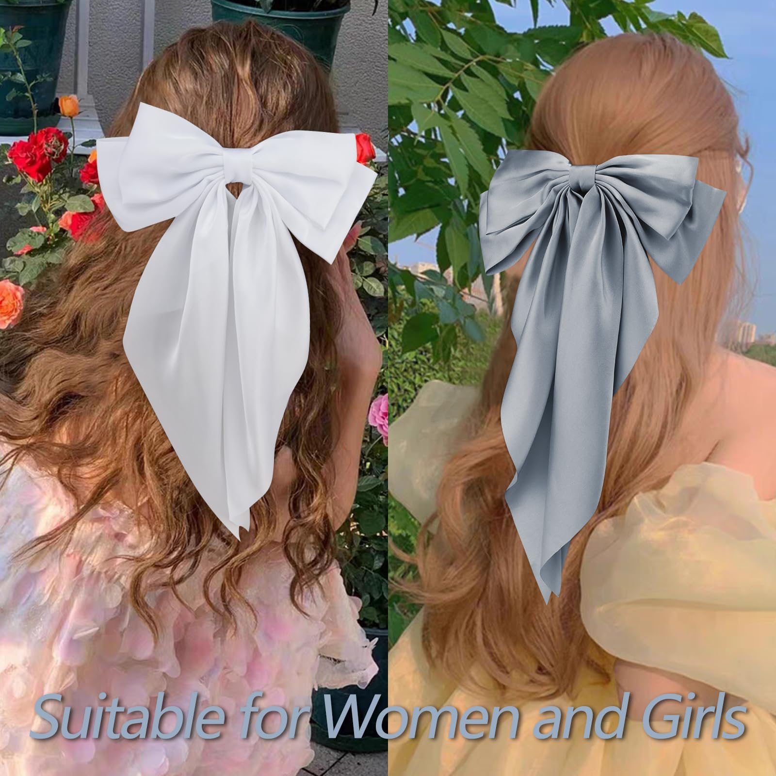 VELSCRUN lazo para cabello negro satin, versatilidad para diario o fiestas.