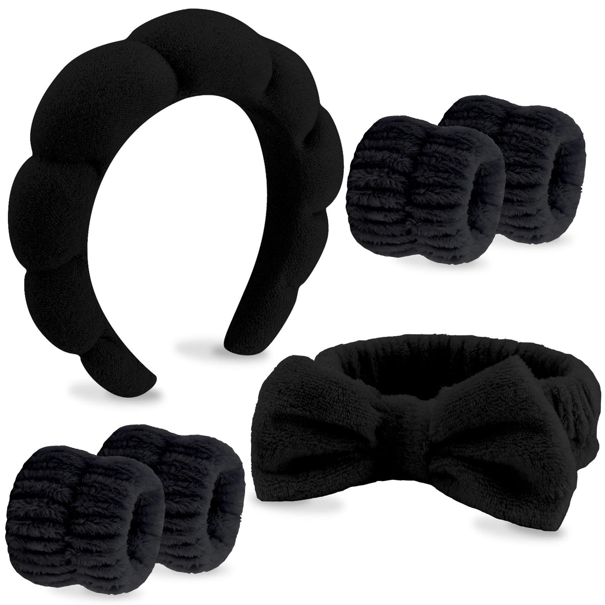 VELSCRUN banda spa cabeza con lazo para mantener el cabello recogido durante la limpieza