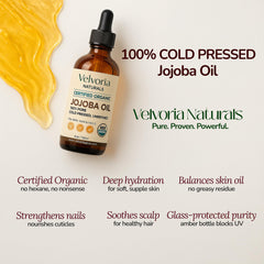 Aceite de jojoba orgánico prensado en frío para rostro y cuerpo