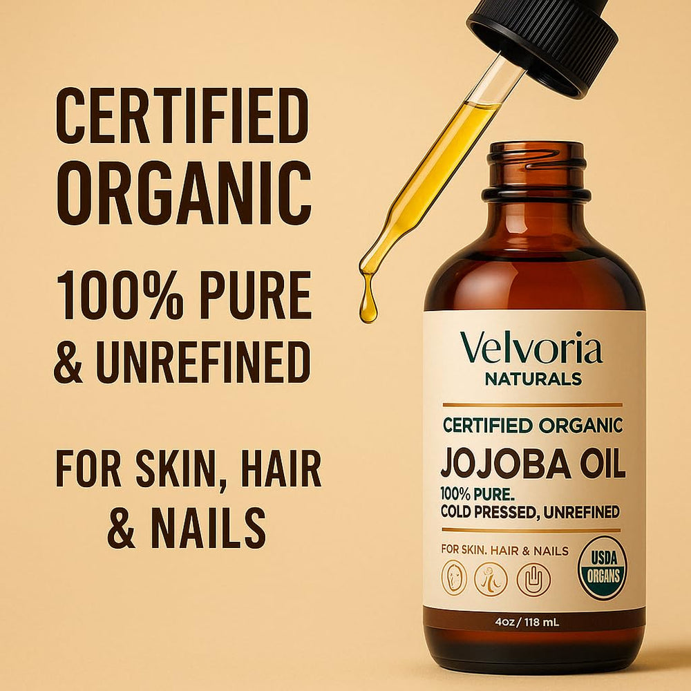 Uso en uñas y cutículas con aceite de jojoba Velvoria Naturals