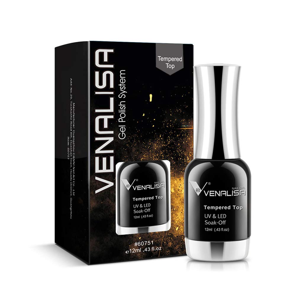 VENALISA Capa Superior Brillo Alto para uñas con acabado gel duradero.