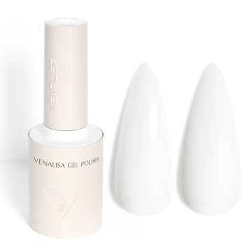 VENALISA Esmalte gel blanco con alto brillo para uñas pulidas.