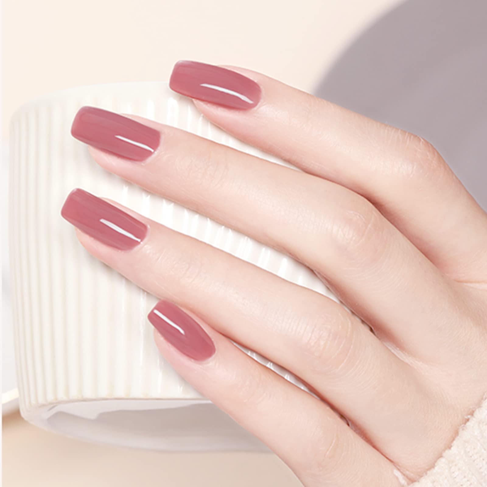 VENALISA Esmalte gel rosa claro: aplicación con pincel grueso para uniformidad
