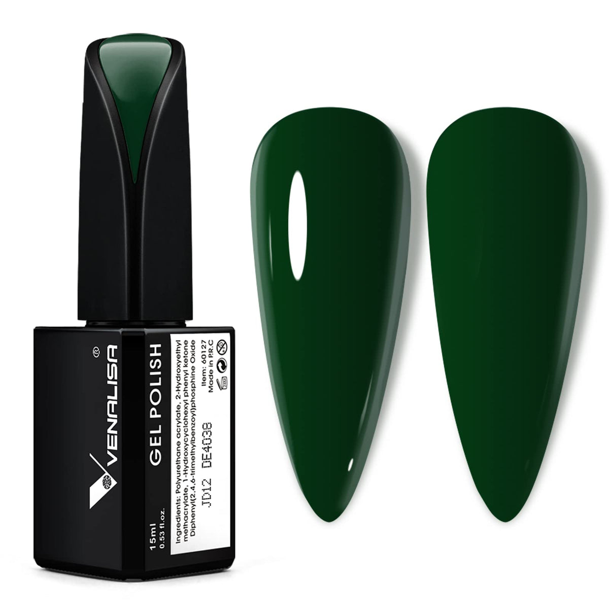 Venalisa gel esmeralda en bote ofrece color intenso para uñas.